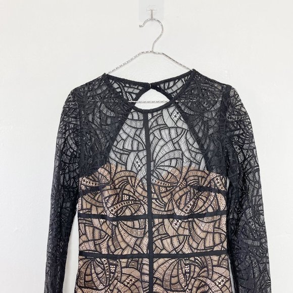 ML MONIQUE LHUILLIER Black Overtones Sheath Dress - Size 4 - Picture 4 of 14